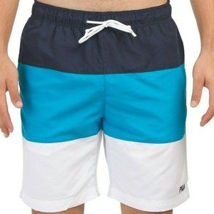NWT FILA AUTHENTIC BEACH MENS BLUE SUMMER SHORTS